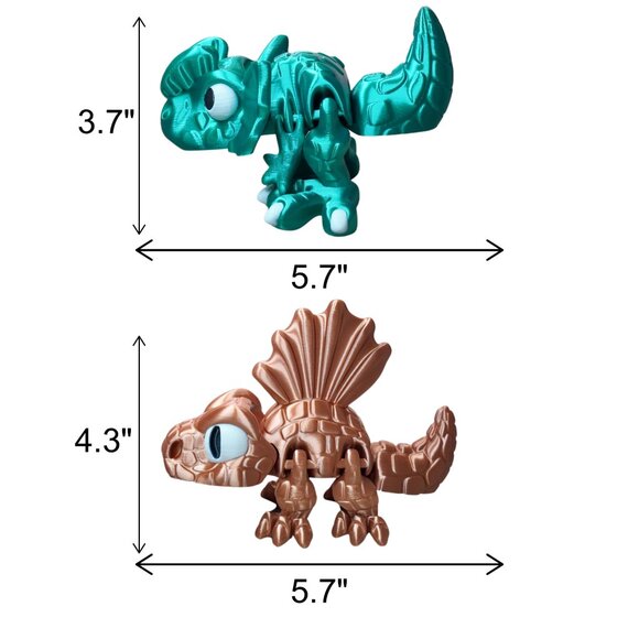 Dimetrodon Flexi Dinosaur Toy - Jurassic Joy Articulated Fidget Dino Gift - Picture 3 of 3